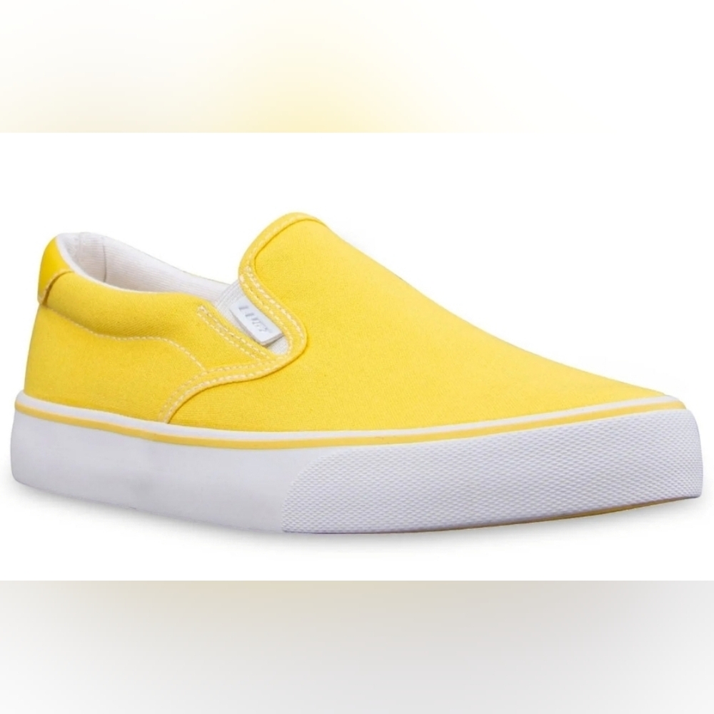 Lugz Womens Clipper Classic Slip-on Fashion Sneaker | Yellow/White | Size 10
